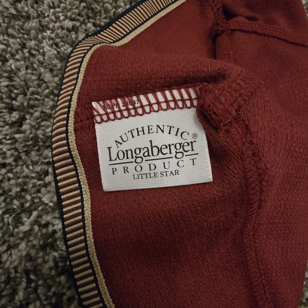 Longaberger Proudly American Little Star Basket Liner‎ ONLY Paprika w/Trim